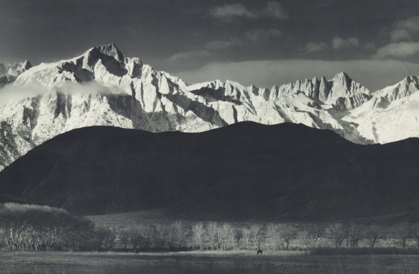 A mural-sized Winter Sunrise, Sierra Nevada from Lone Pine, California, 1941, sold for $545,000.