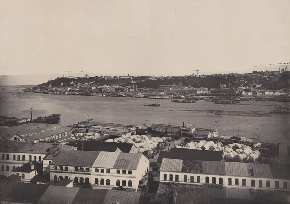 Sergey Mikhaylovich Prokudin-Gorsky (attributed to) - Russian Marina in Rybinsk Loaded with Supplies and Steamships