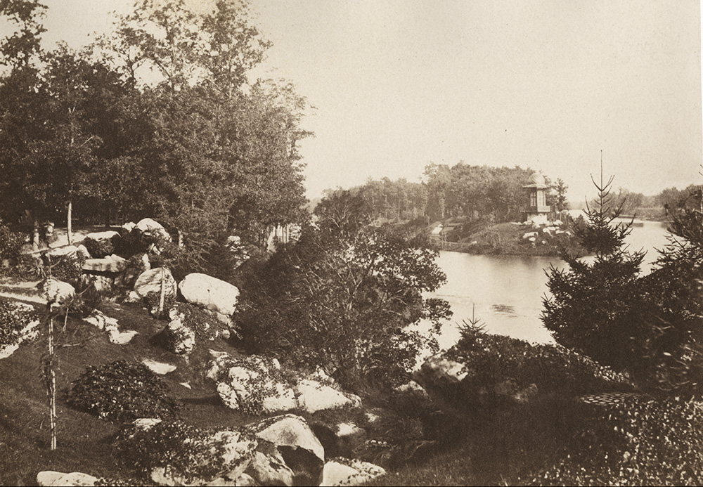 Charles Marville (dit), Charles-François Bossu - Vue du Kiosque prise de l'Extémité du Grand Lac, Bois de Boulogne