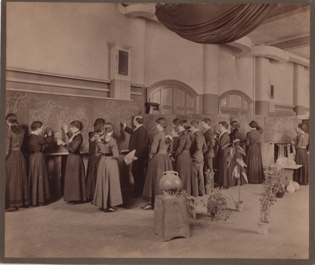 Anonymous - Art Students in Still Life Drawing Class