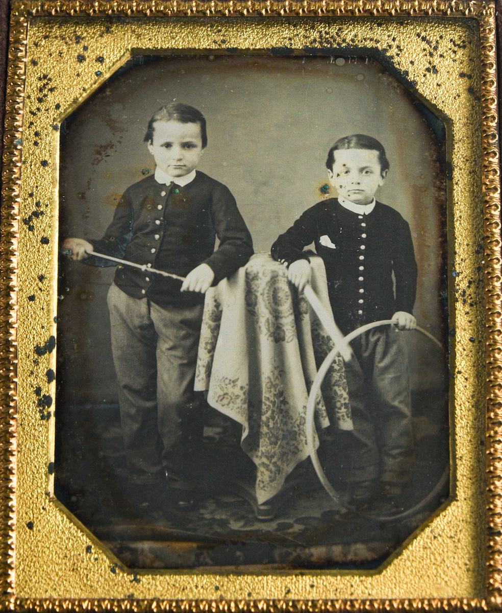 Anonymous - Two Boys with Hoops and Sticks
