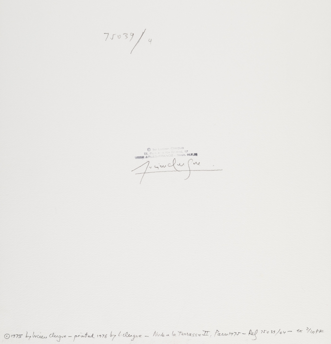 Nude a la Terrasse II, Paris