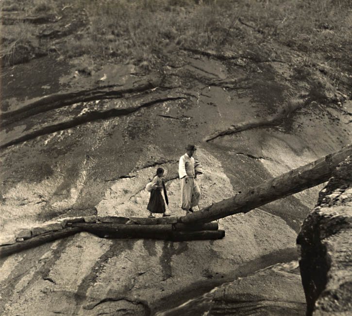 Fritz Henle - Precarious Bridge in the Wild Korean Mountains