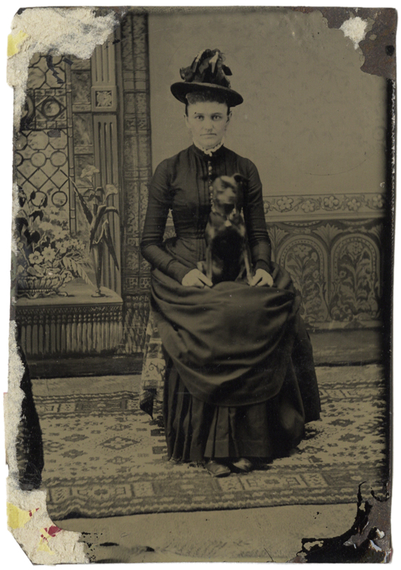 Anonymous, American - Studio Portrait of a Lady and her Dog
