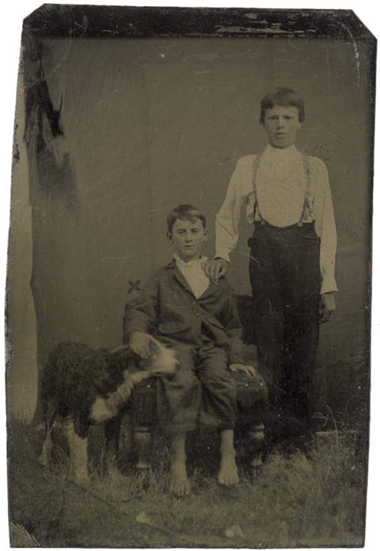 Anonymous, American - Two Boys and Their Dog