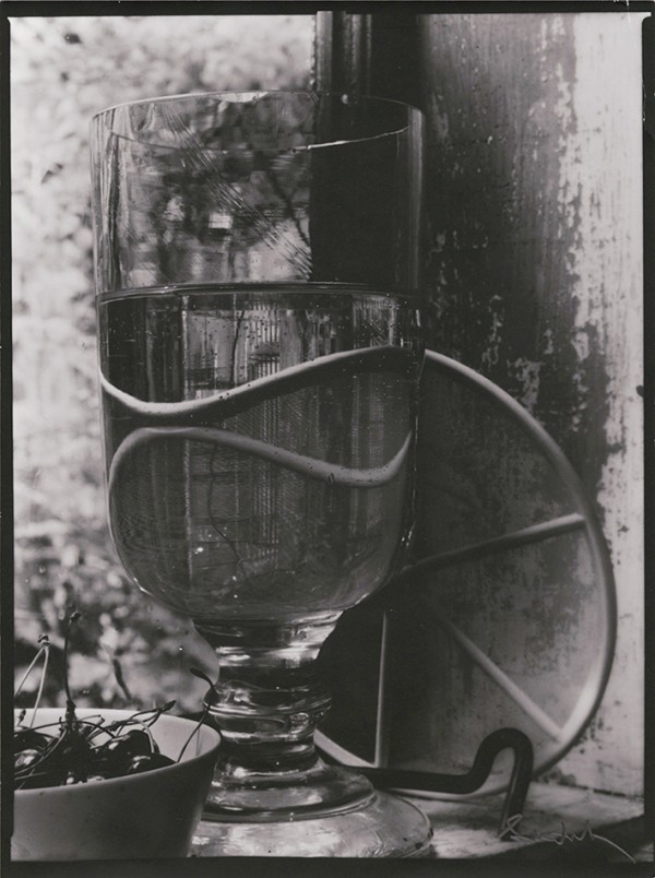 Josef Sudek: Still Life of Cherries and Glass. Silver print, 9 x 6-11/16 in. (229 x 170 mm), 1950s/1960s, unmounted.