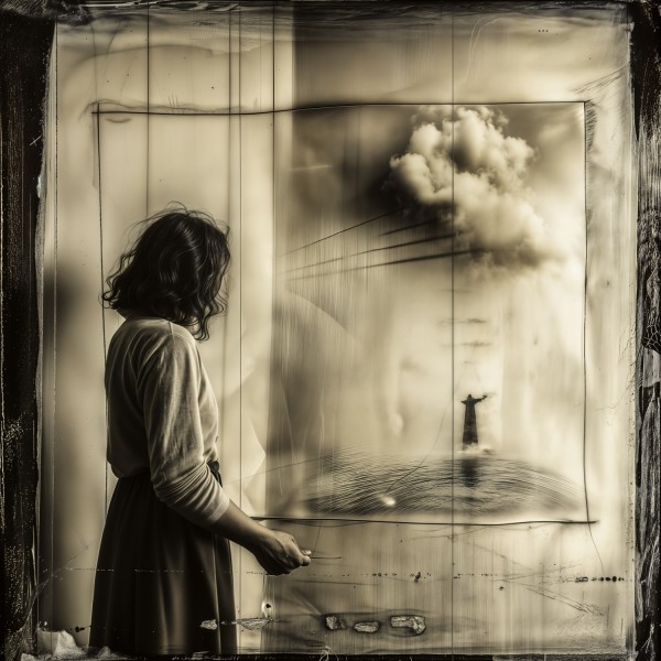 Learning from Clouds. Pigment inkjet print on archival paper with QR code.