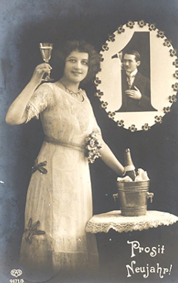 Photo Montage of a New Year’s Toast.