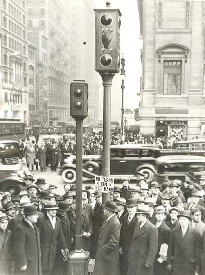 Associated Press: New Traffic Lights for 5th Ave, New York City, NY. Silver print, 8-1/4 x 6-1/4 in. (210 x 159 mm), 1933/1933, unmounted.