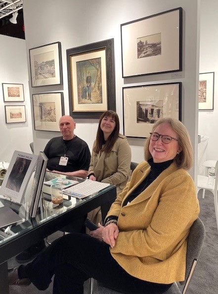 Alex Novak, Mary Pelletier (visiting) and Marthe Smith of Contemporary Works/Vintage Works.