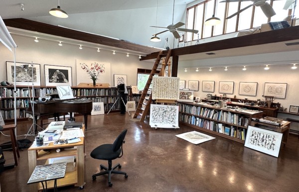 Paula's studio, library and workspace. Photo credit: Paula Chamlee.