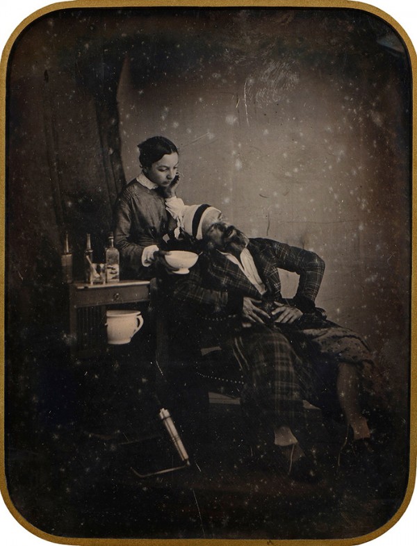Lot 3, Camille Dolard, Autoportrait en "malade imaginaire", c. 1842-1843, Full-plate daguerreotype 20 x 15.3 cm (26.5 x 21.5 cm), 60,000/80,000 €. Photo Courtesy Millon. Lot 3, Camille Dolard, Autoportrait en "malade imaginaire", c. 1842-1843, Full-plate daguerreotype 20 x 15.3 cm (26.5 x 21.5 cm), 60,000/80,000 €. Photo Courtesy Millon.