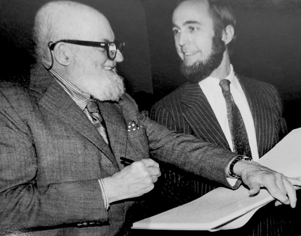 Ansel Adams with a young bearded Tom Halsted.