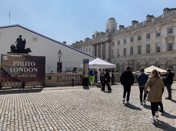 Charming, but problematic Somerset House with temporary pavilion and entrance to Photo London. (Photo by Michael Diemar)